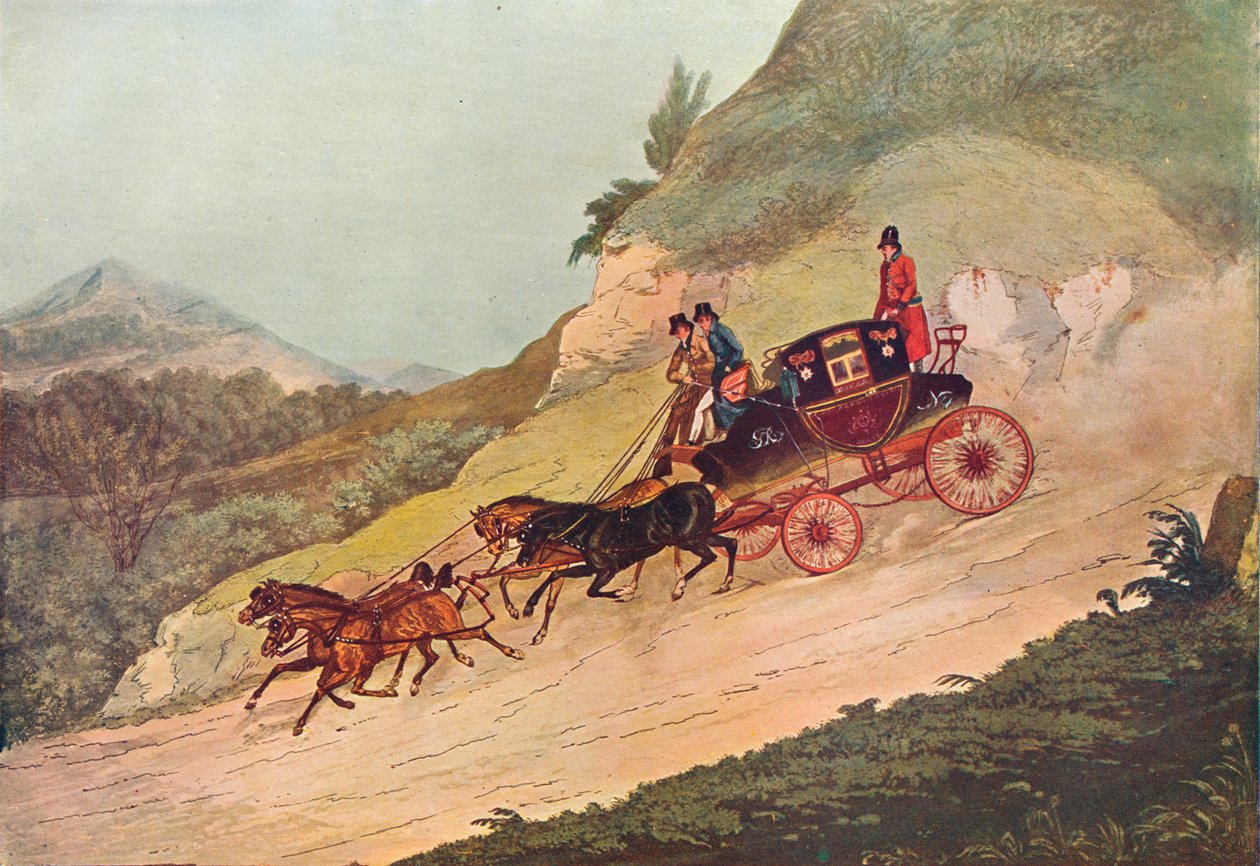 Carruaje del Correo Real, siglo XIX, 1907 de Robert Havell