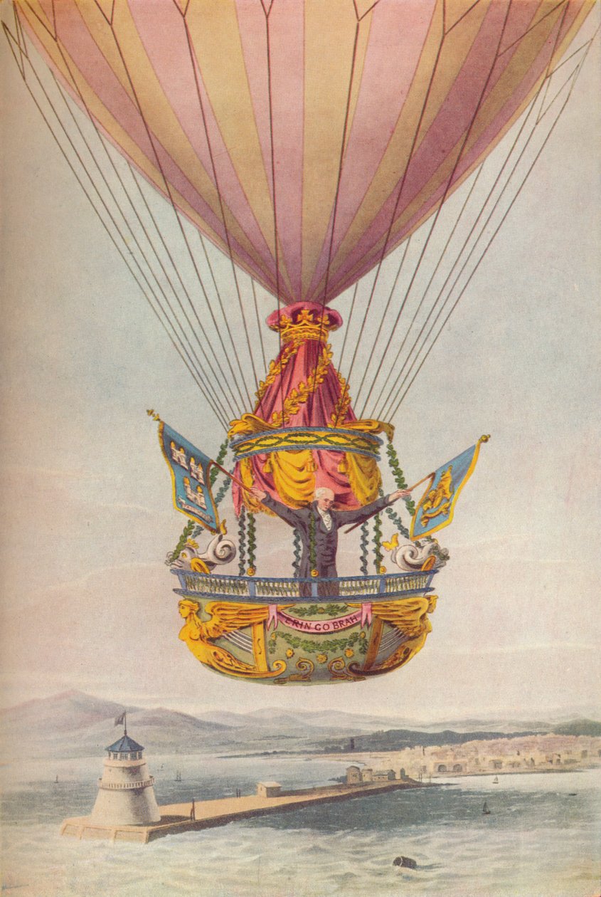 Sadler sobre el faro, Dublín, siglo XIX de Robert Havell
