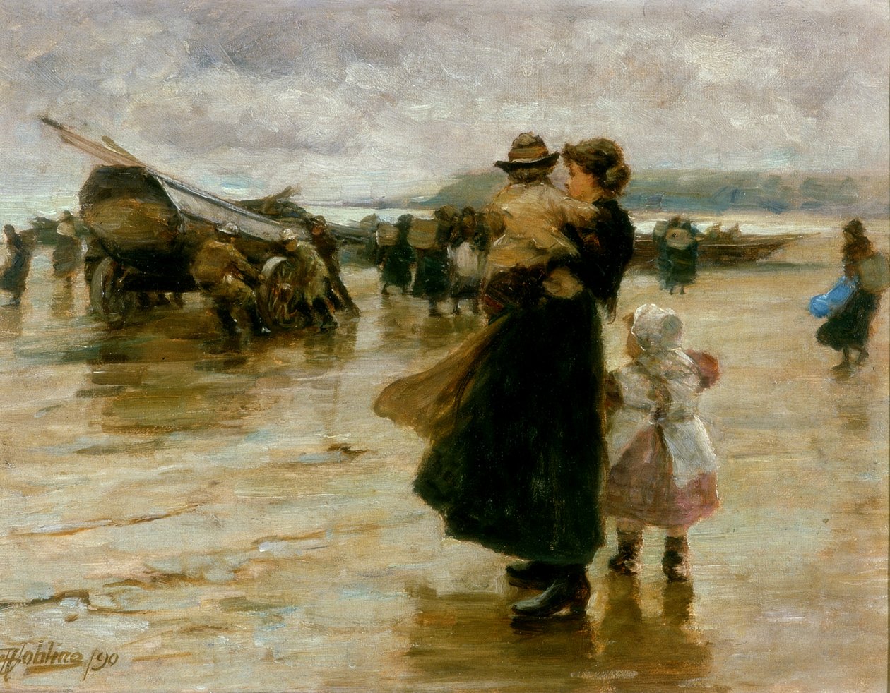 Arrastrando los botes, 1890 de Robert Jobling