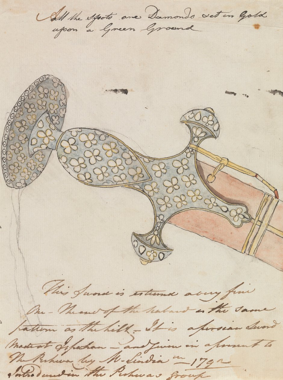 Empuñadura de espada persa engastada con diamantes de Robert Mabon