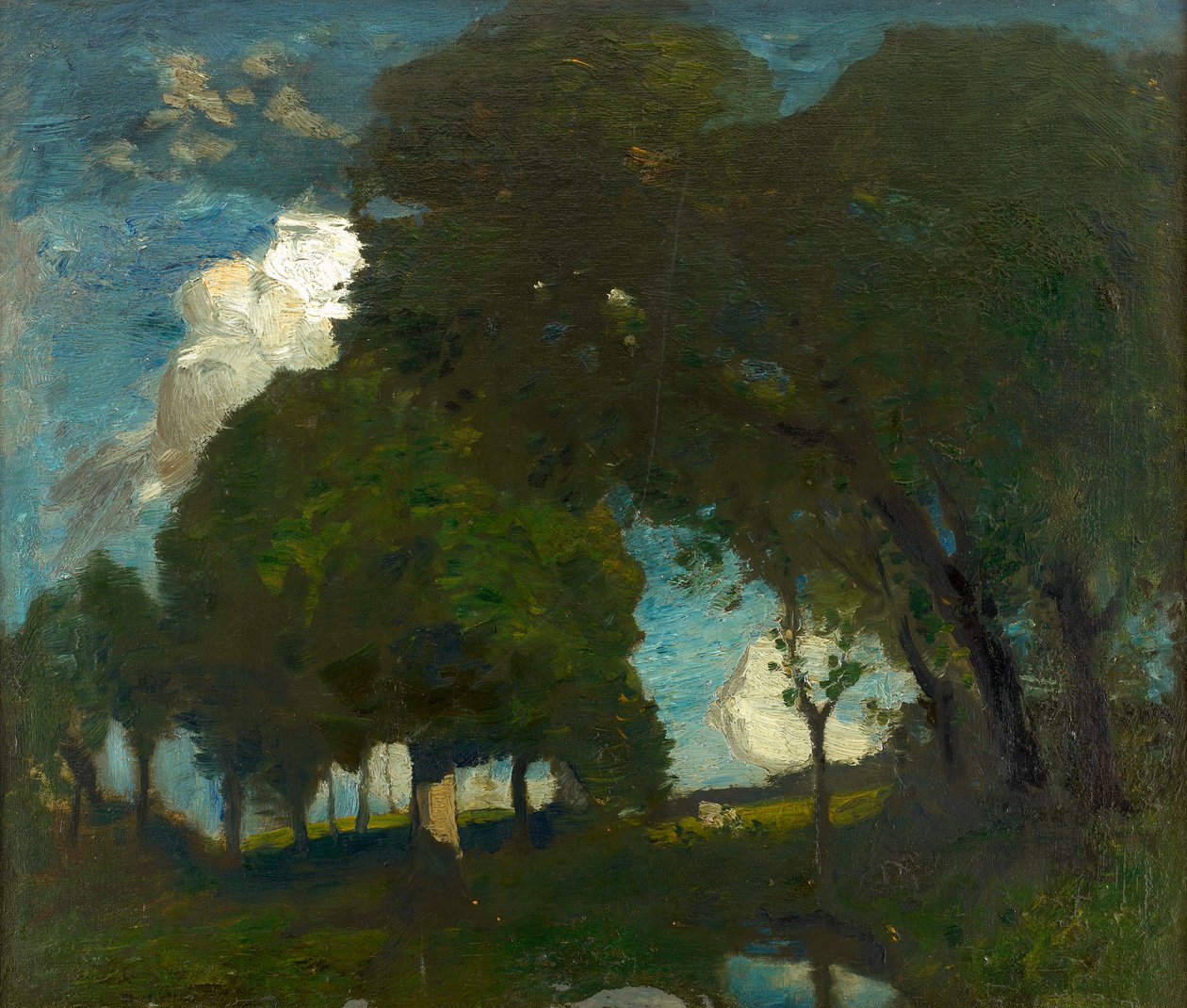 Bosque a la luz de la luna (óleo sobre lienzo) de Robert Macaulay Stevenson