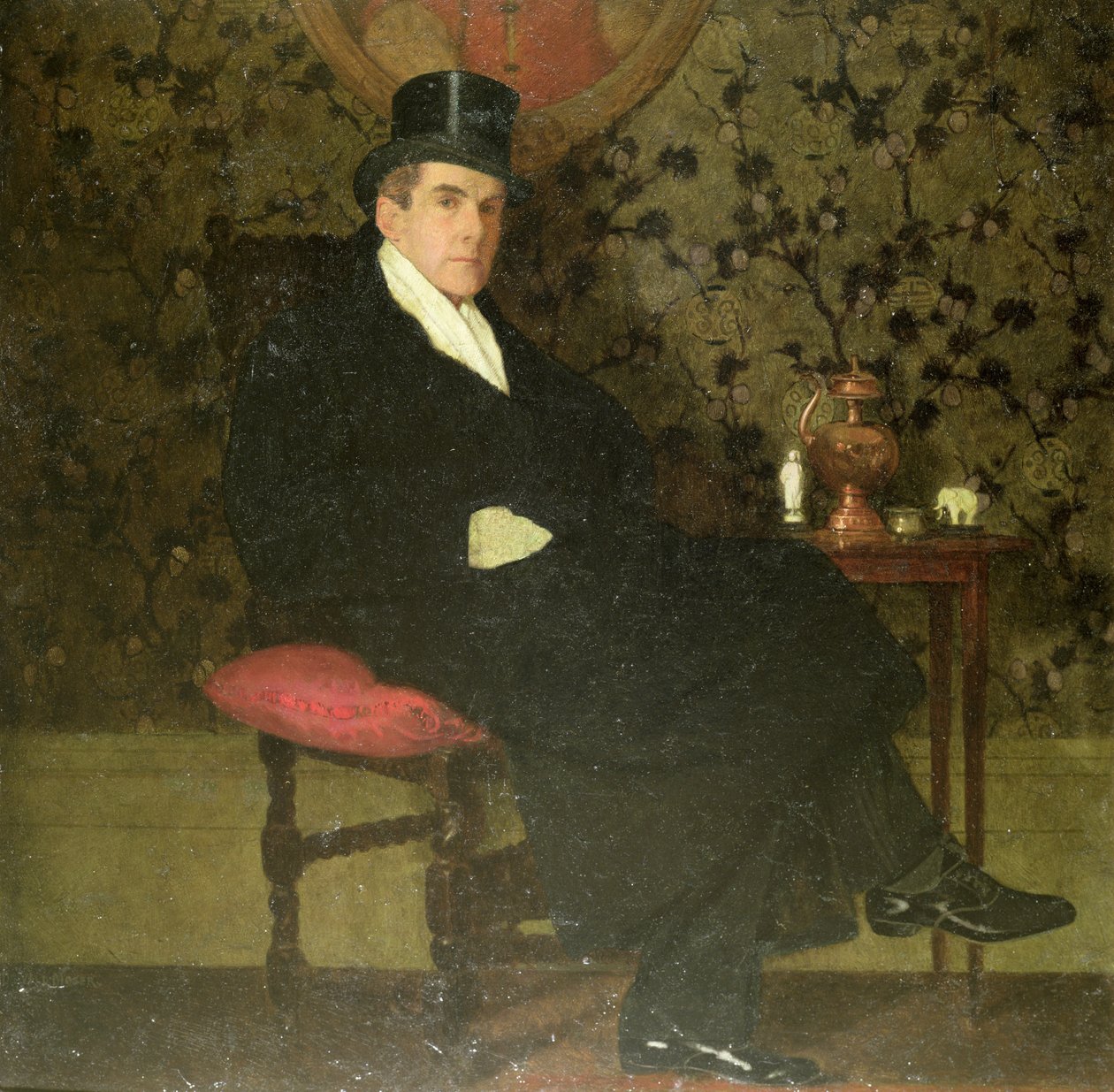 Hombre con abrigo de piel de Robert Oswald Moser
