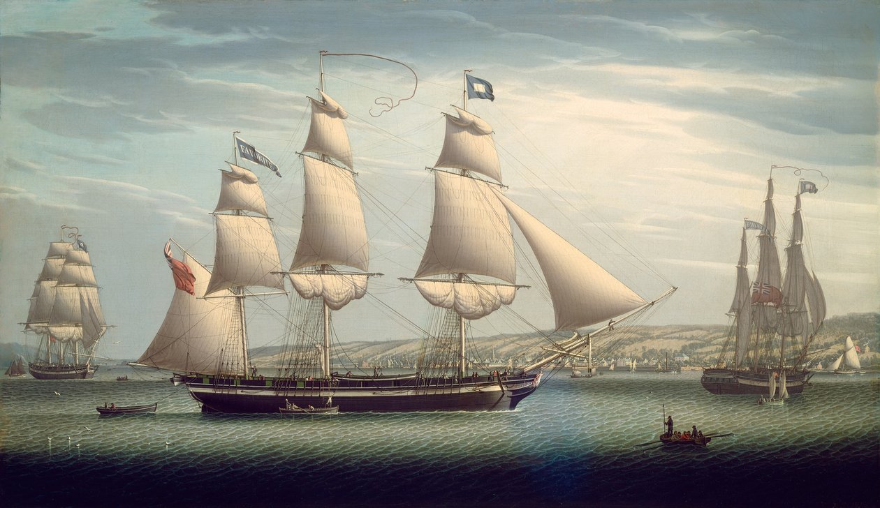 El Barco "Favorite" Maniobrando Frente a Greenock de Robert Salmon