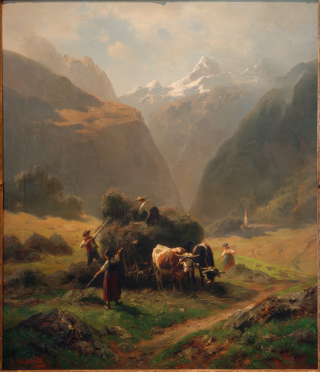 Cosecha de heno en las montañas de Robert Schietzold