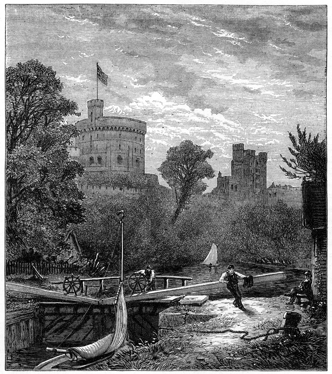 Antigua esclusa de Windsor, 1880 de Robert Taylor Pritchett