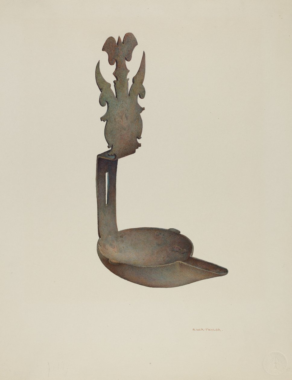 Lámpara de grasa de Robert W.R. Taylor