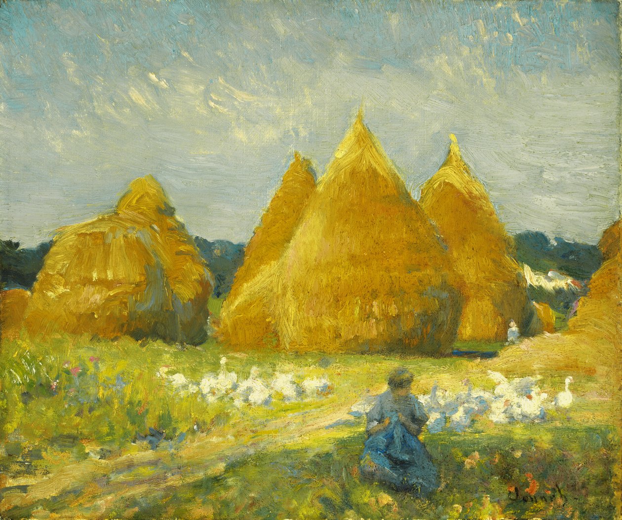 Reuniendo gansos de Robert William Vonnoh