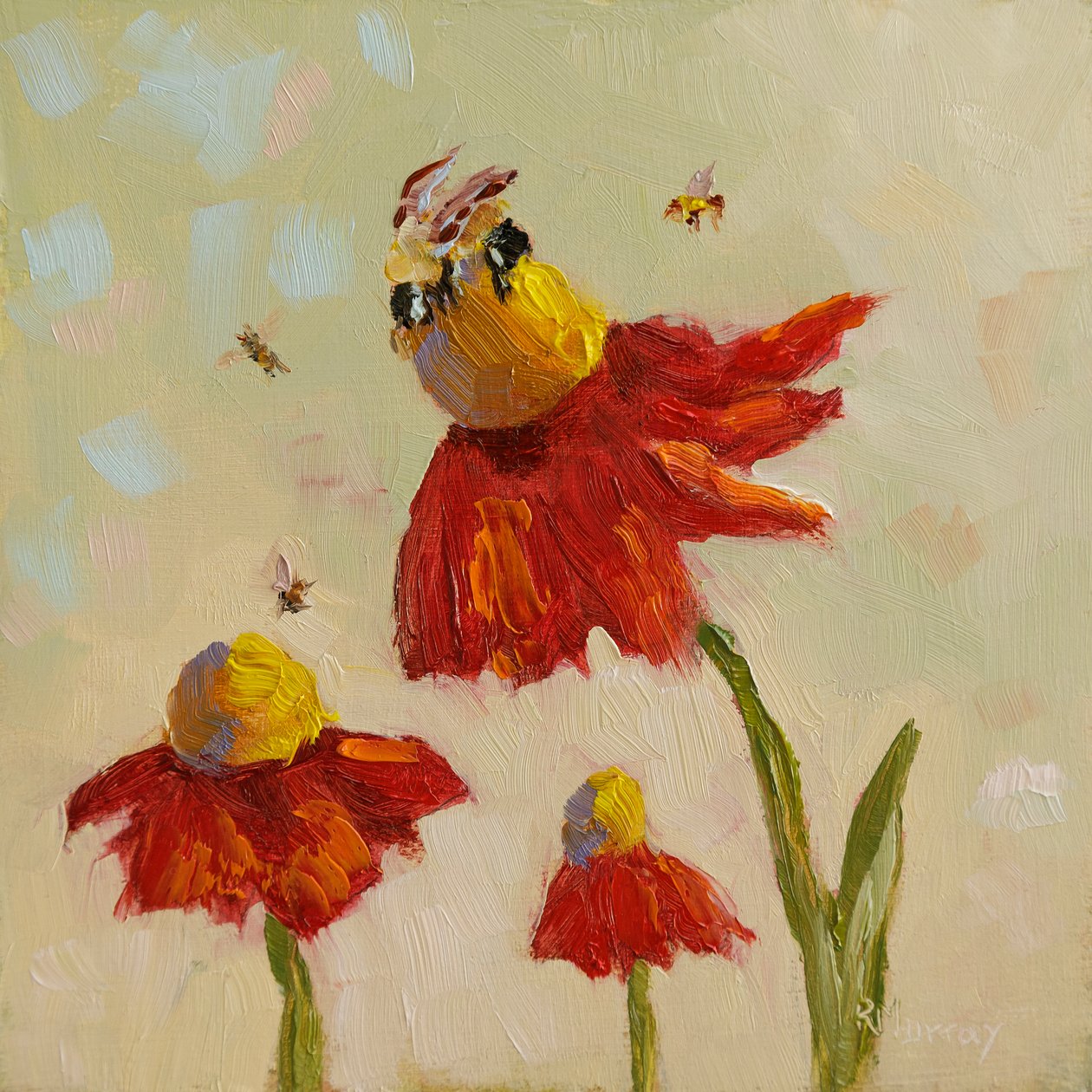 Blooming Love Summer, 2023 (óleo sobre panel) de Roberta Murray