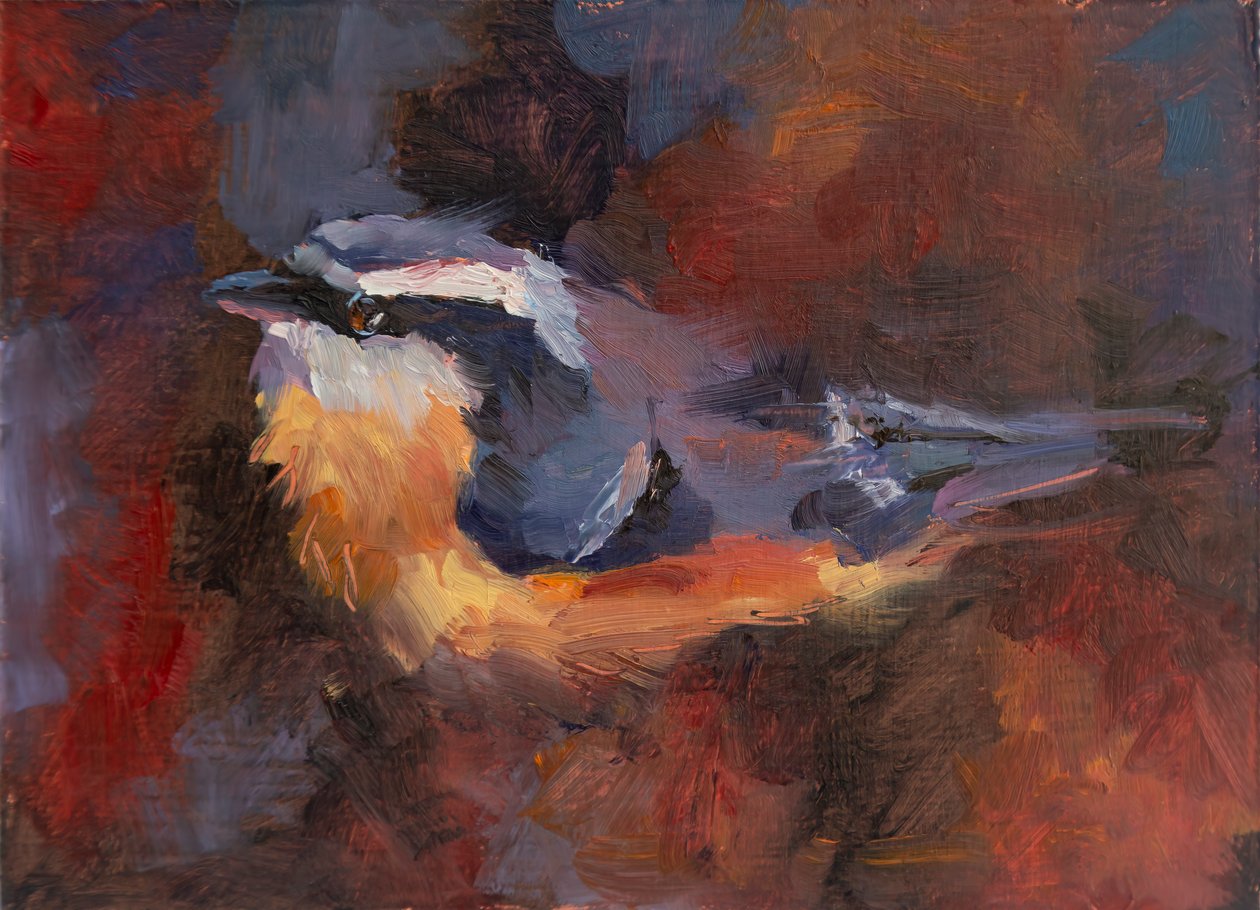 Funny Little Bird, 2023 (óleo sobre panel) de Roberta Murray