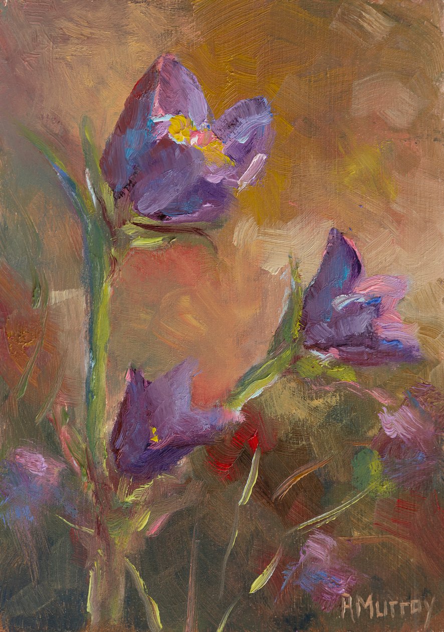 Prairie Crocus, 2023 (óleo sobre papel) de Roberta Murray