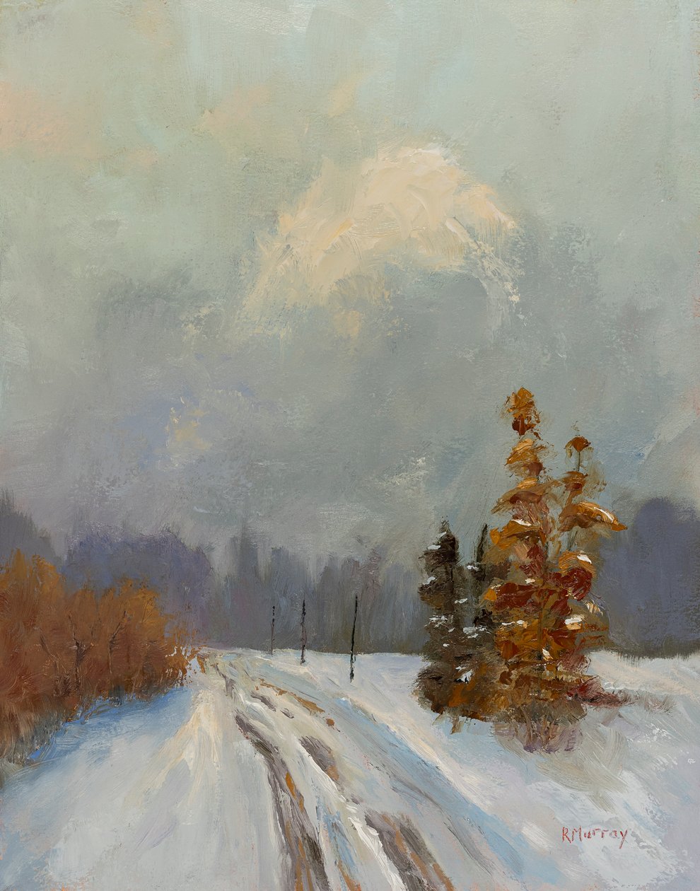 Nieve en septiembre, 2023 (óleo sobre panel) de Roberta Murray
