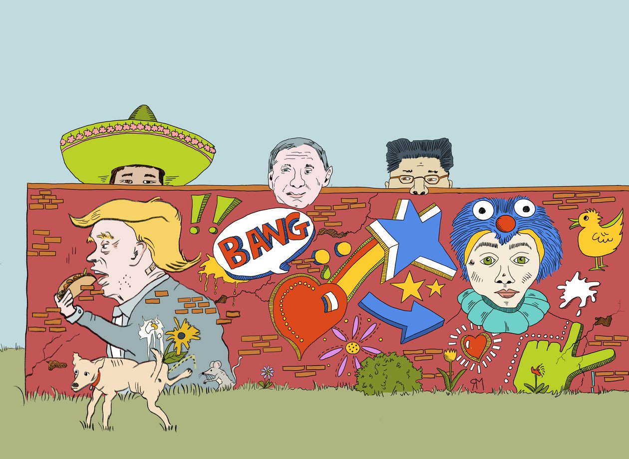 El muro que construyó Donald, 2019 (digital) de Roberta Murray