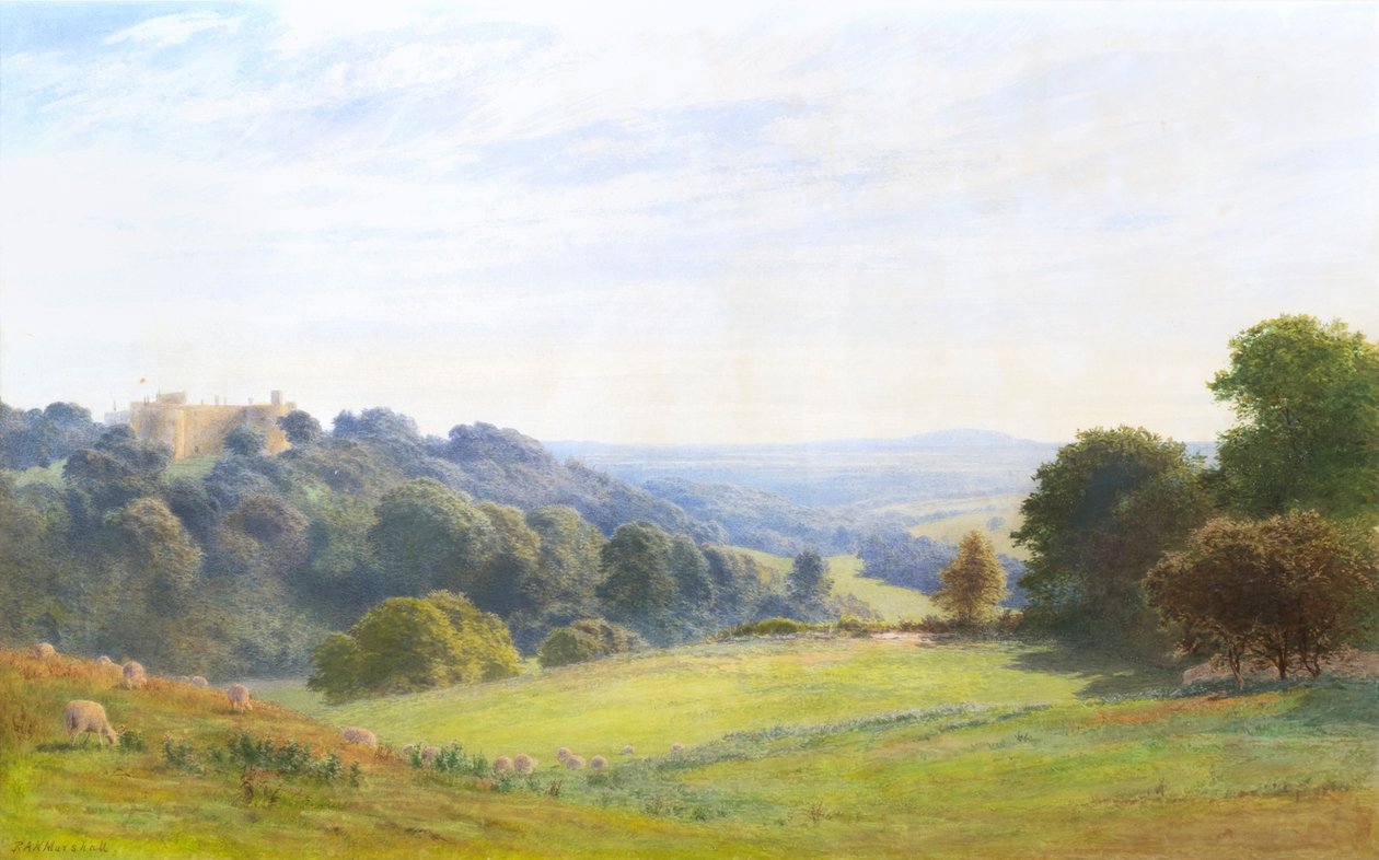 Castillo de Chirk, Clwyd (acuarela) de Roberto Angelo Kittermaster Marshall