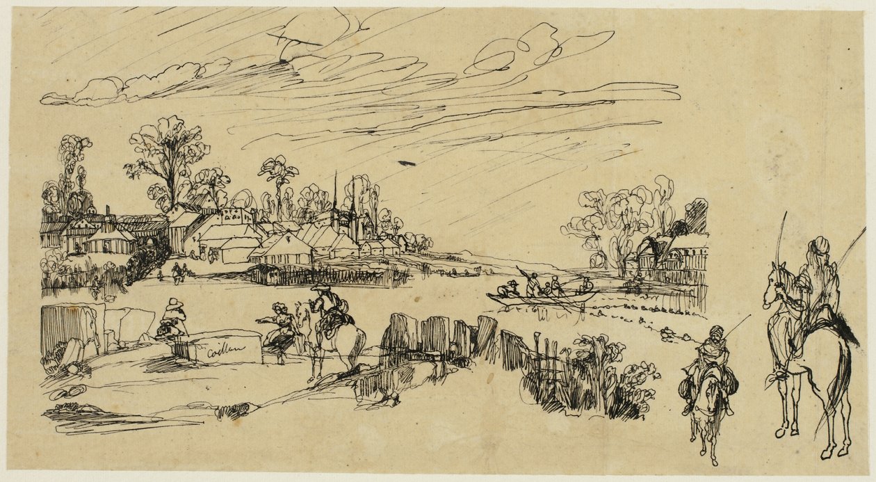Jinetes y pescadores de Rodolphe Bresdin