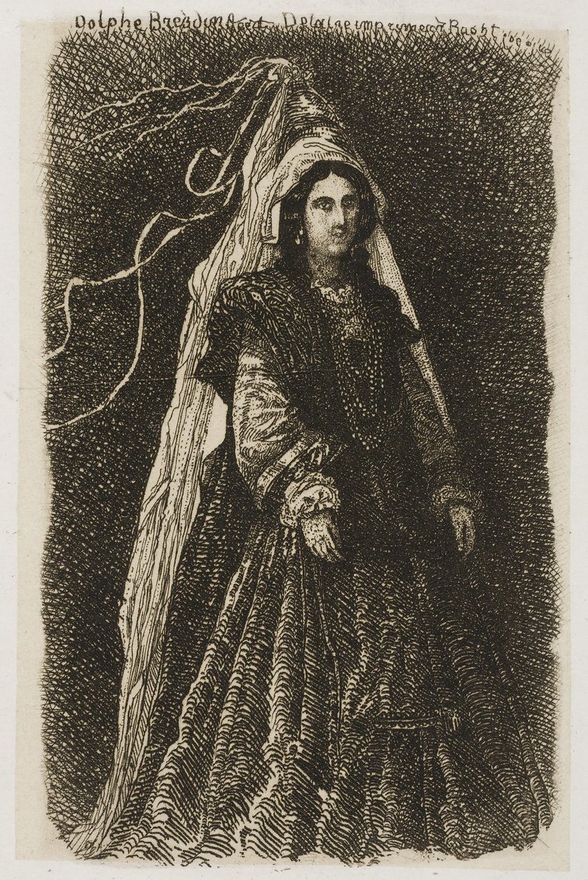 Mujer con Traje Medieval Fantástico de Rodolphe Bresdin