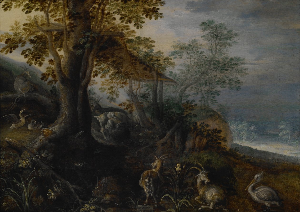 Paisaje con animales de Roelant Saverij