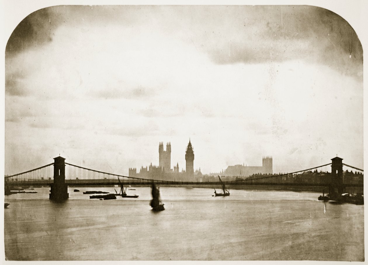 Casas del Parlamento en construcción, Londres, c.1858 de Roger Fenton