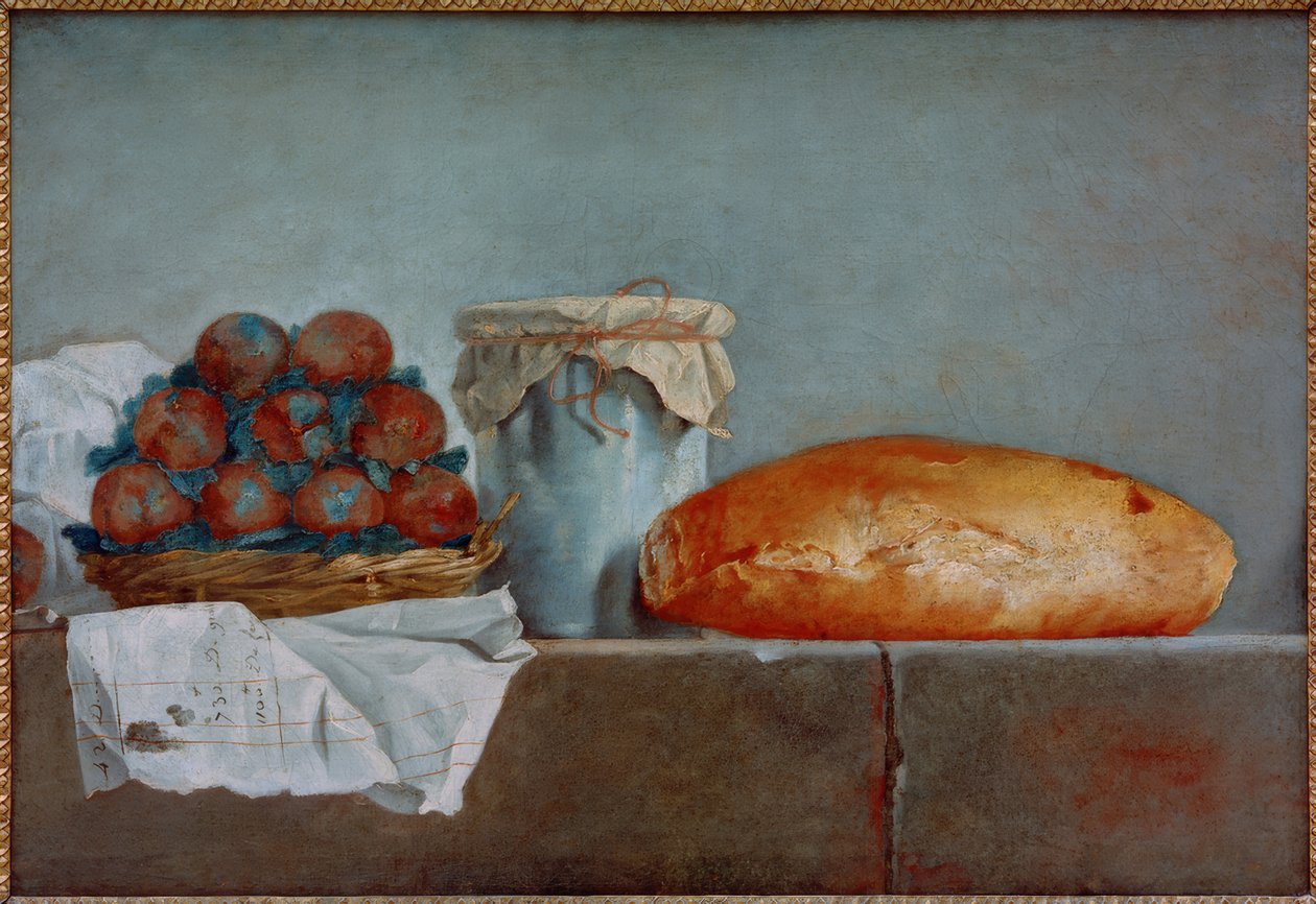 Bodegón de frutas con pan de Roland Delaporte
