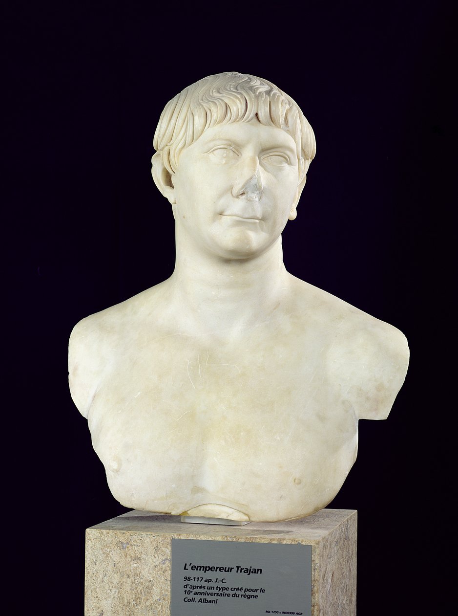 Busto de Trajano (53-117) c.108 de Roman
