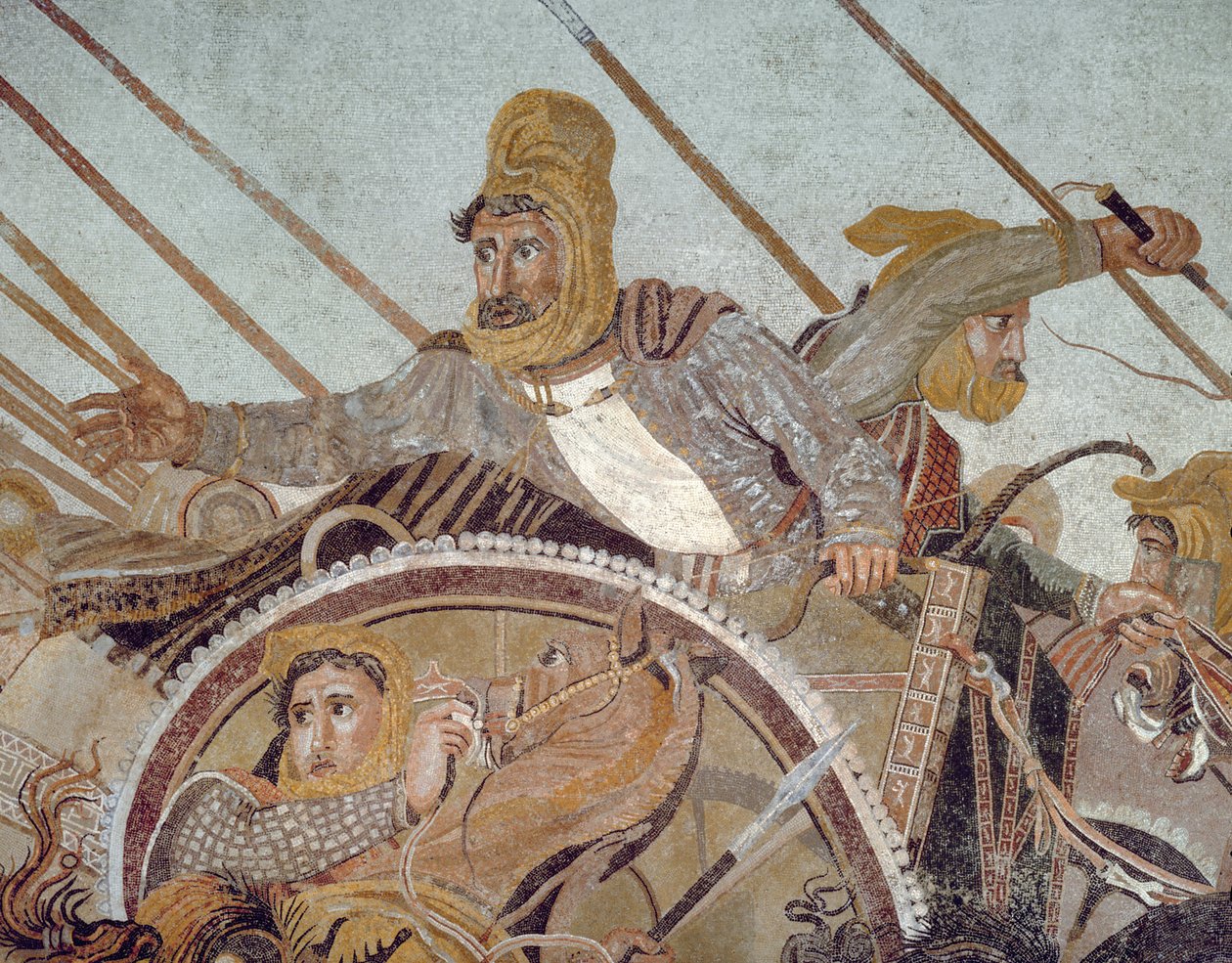 Darío III, del Mosaico de Alejandro (detalle) de Roman