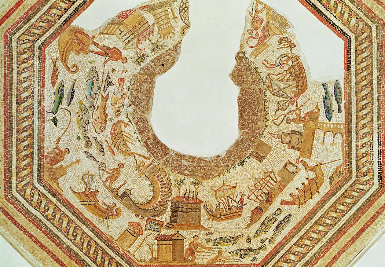 Peces, de Vega Baja (mosaico) de Roman
