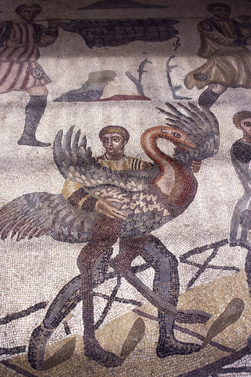Hombre cargando un cisne (detalle) de Roman