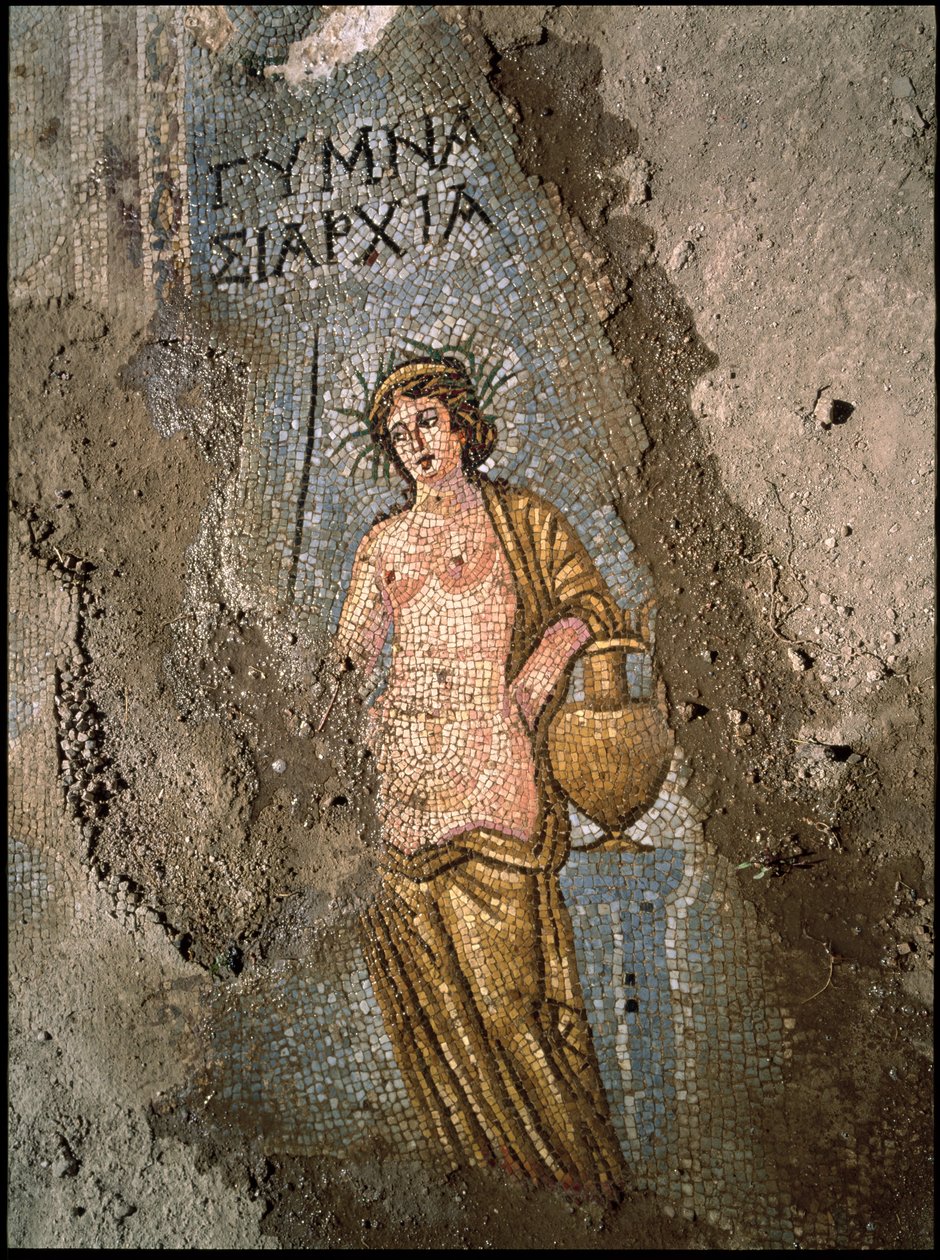 Detalle de pavimento de una mujer de Roman