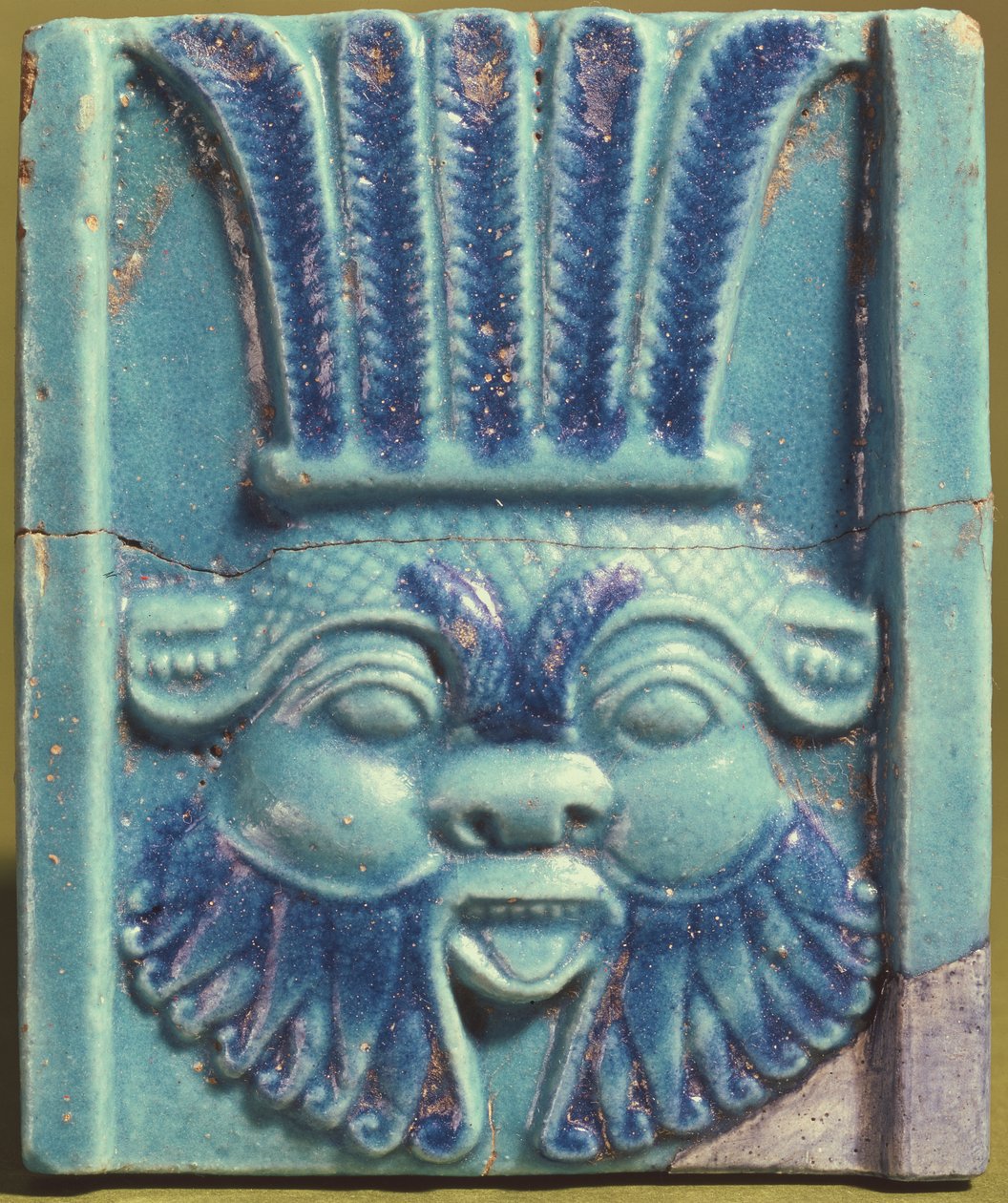 Placa que representa la cabeza de Bes, c.30 a.C. de Roman