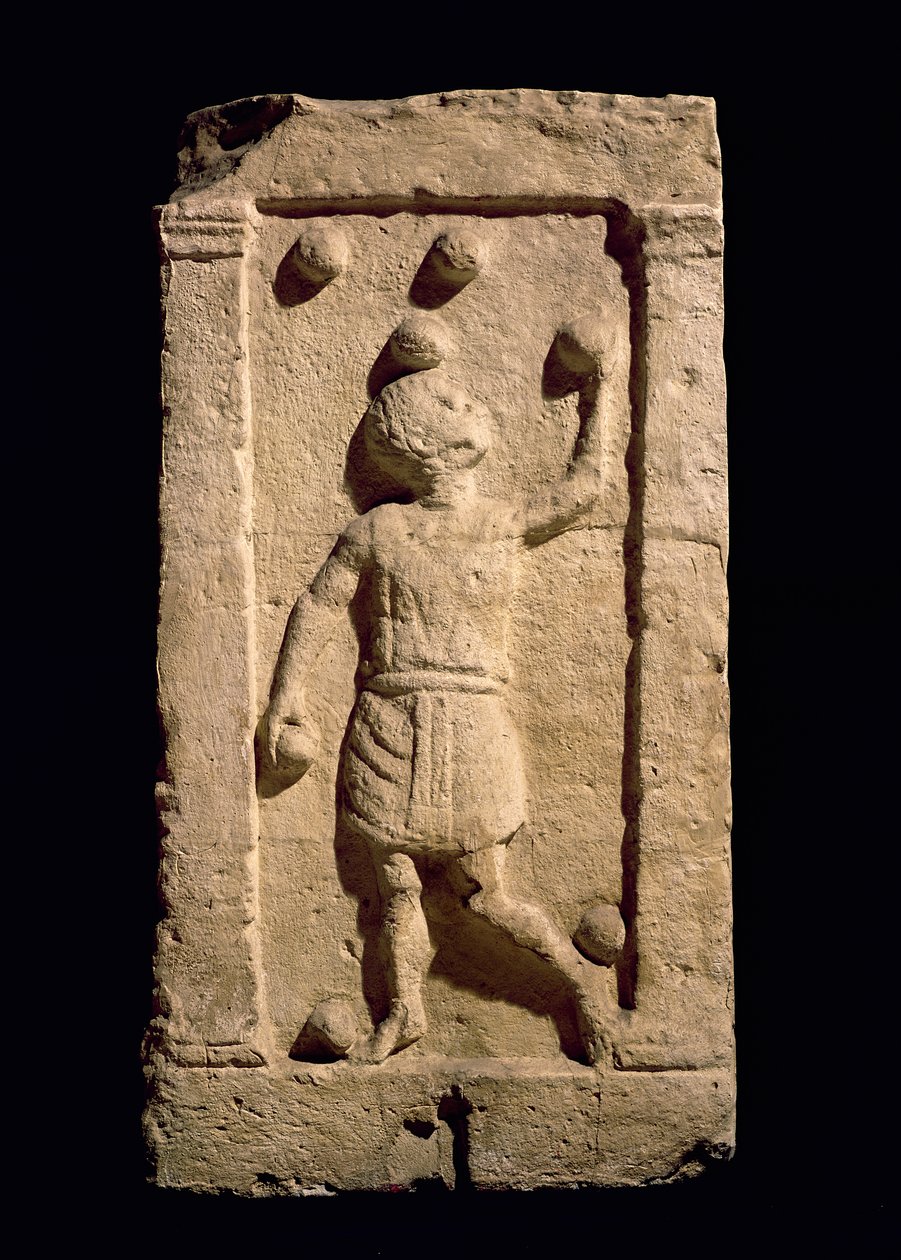 Relieve que representa a un malabarista de la estela de Settimia Spica de Roman