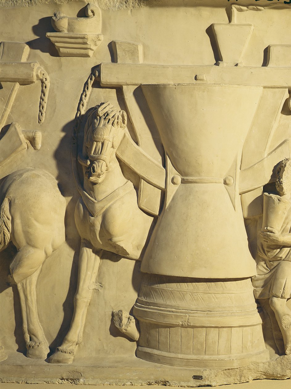 Relieve que representa una escena de molienda de Roman
