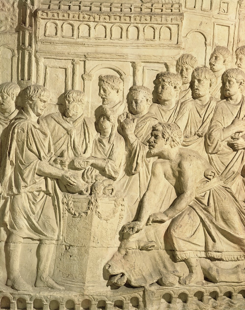Los sármatas pagando tributo a los romanos, (detalle) de Roman
