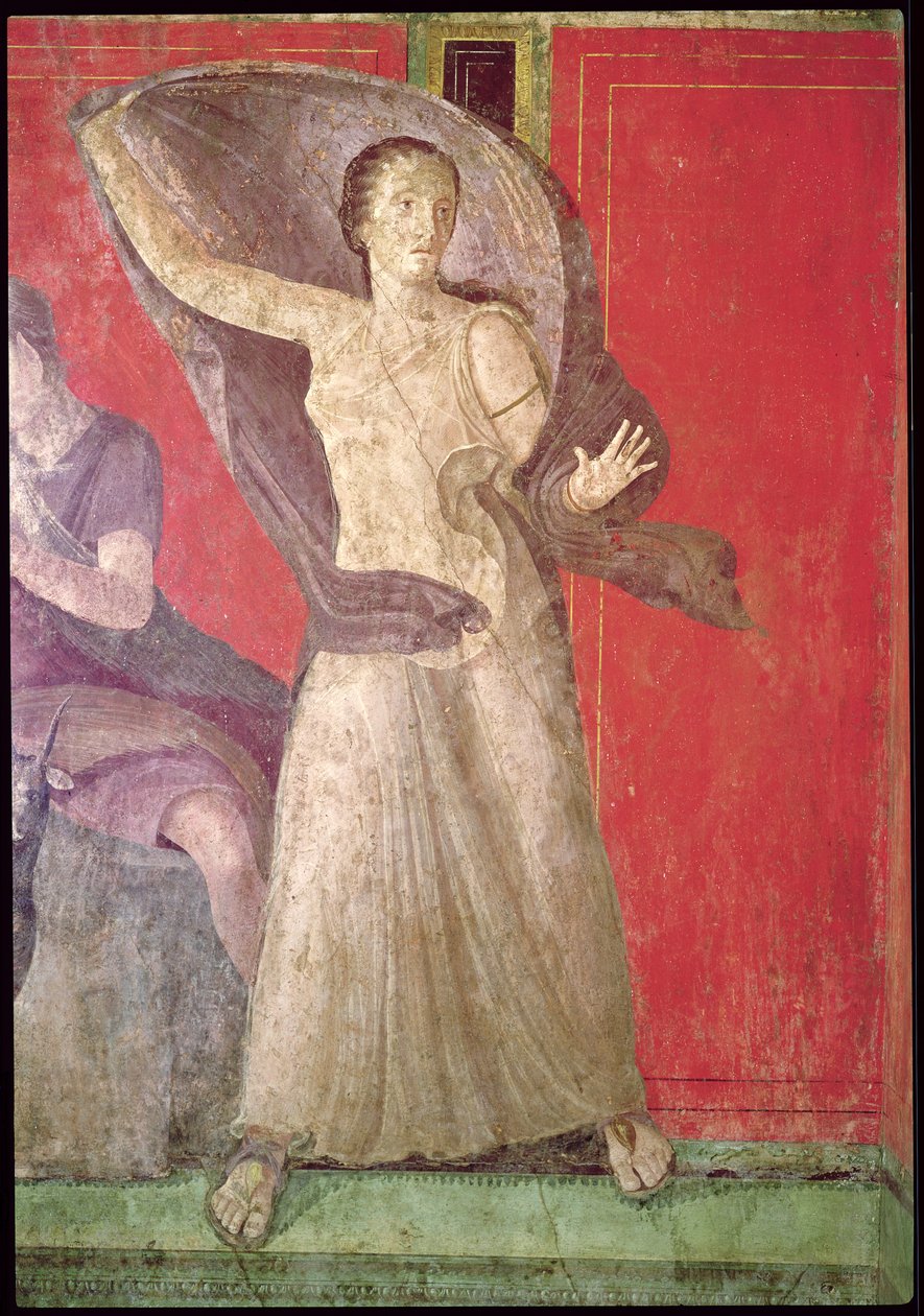 La mujer asustada, Muro Norte, Oecus 5, 60-50 a.C. de Roman
