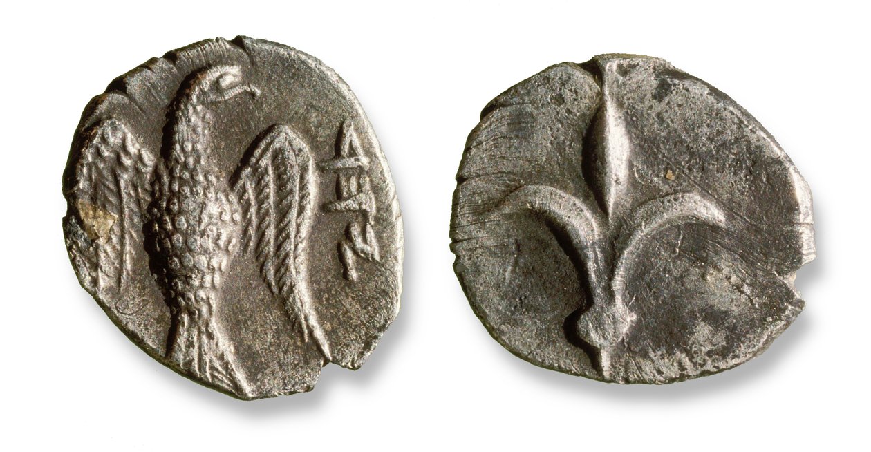 Las primeras monedas judías usadas en Israel, c.333 a.C. de Roman