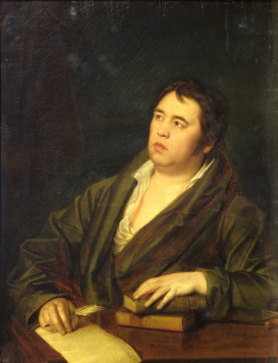 Retrato del poeta Iván A. Krylov, 1812 de Roman Maximovich Volkov