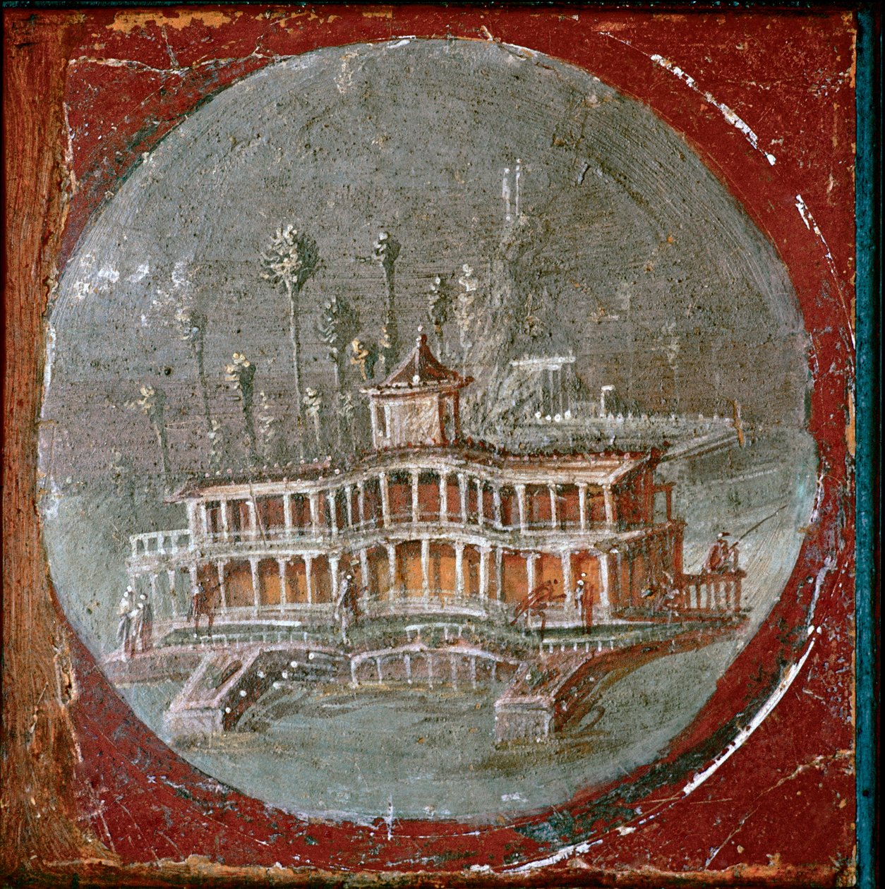 Una villa en Stabiae (fresco) de Roman
