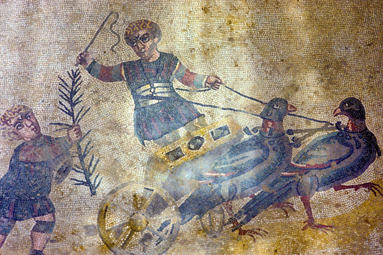 Carroza de pájaros (mosaico) de Roman