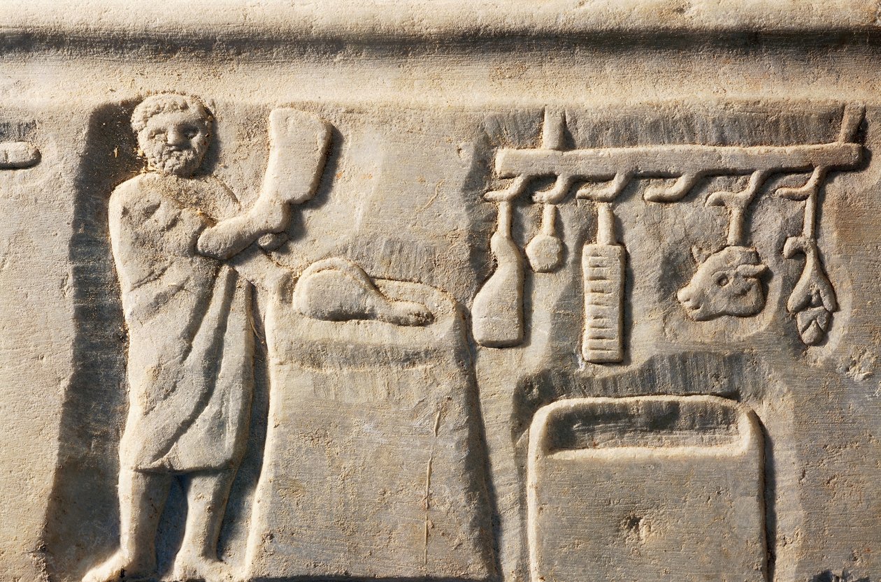 Carnicero, bajorrelieve, civilización romana de Roman