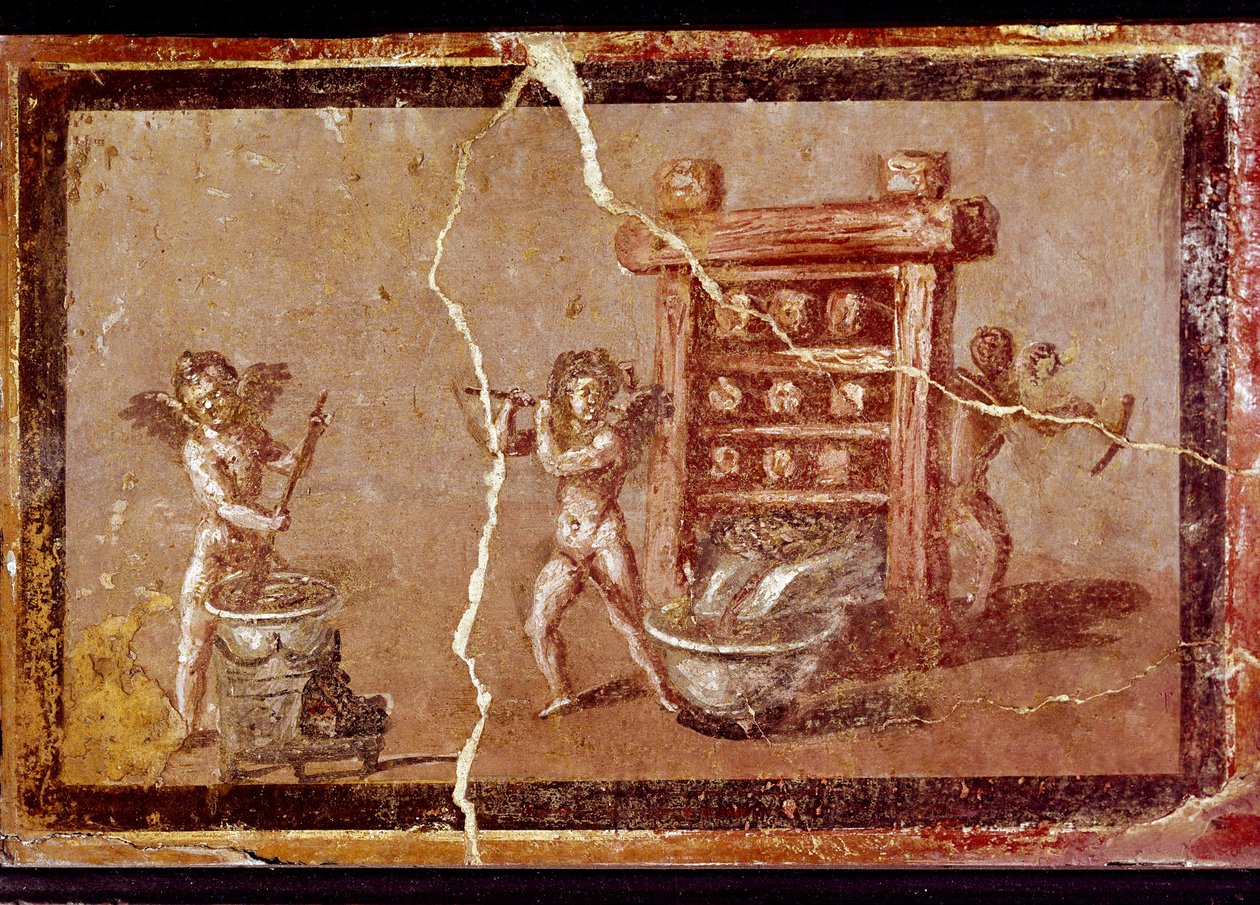 Cupidos trabajando (fresco) de Roman