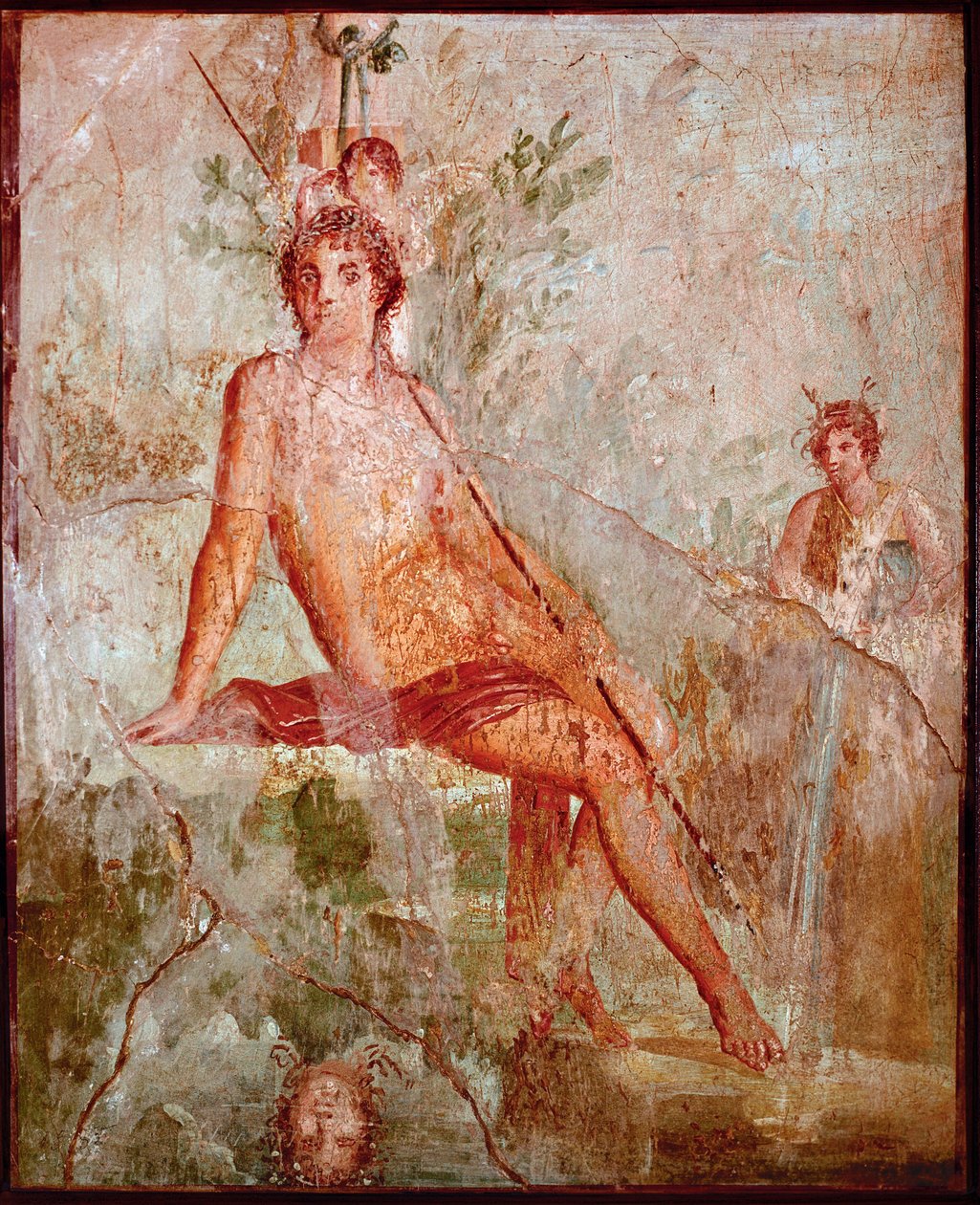 Eros y Narciso (fresco) de Roman