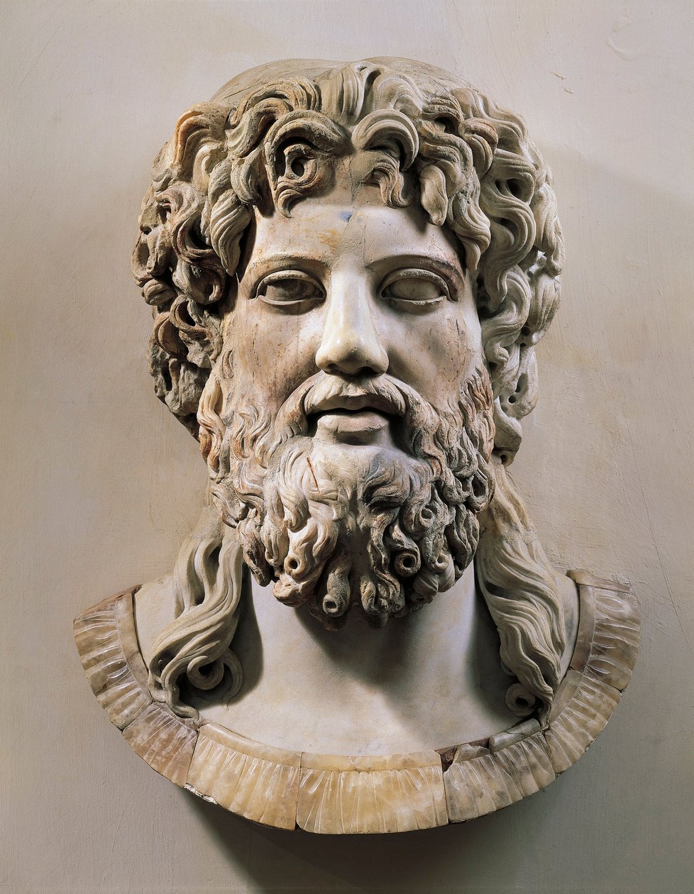 Cabeza de Asclepio o Zeus (mármol) de Roman