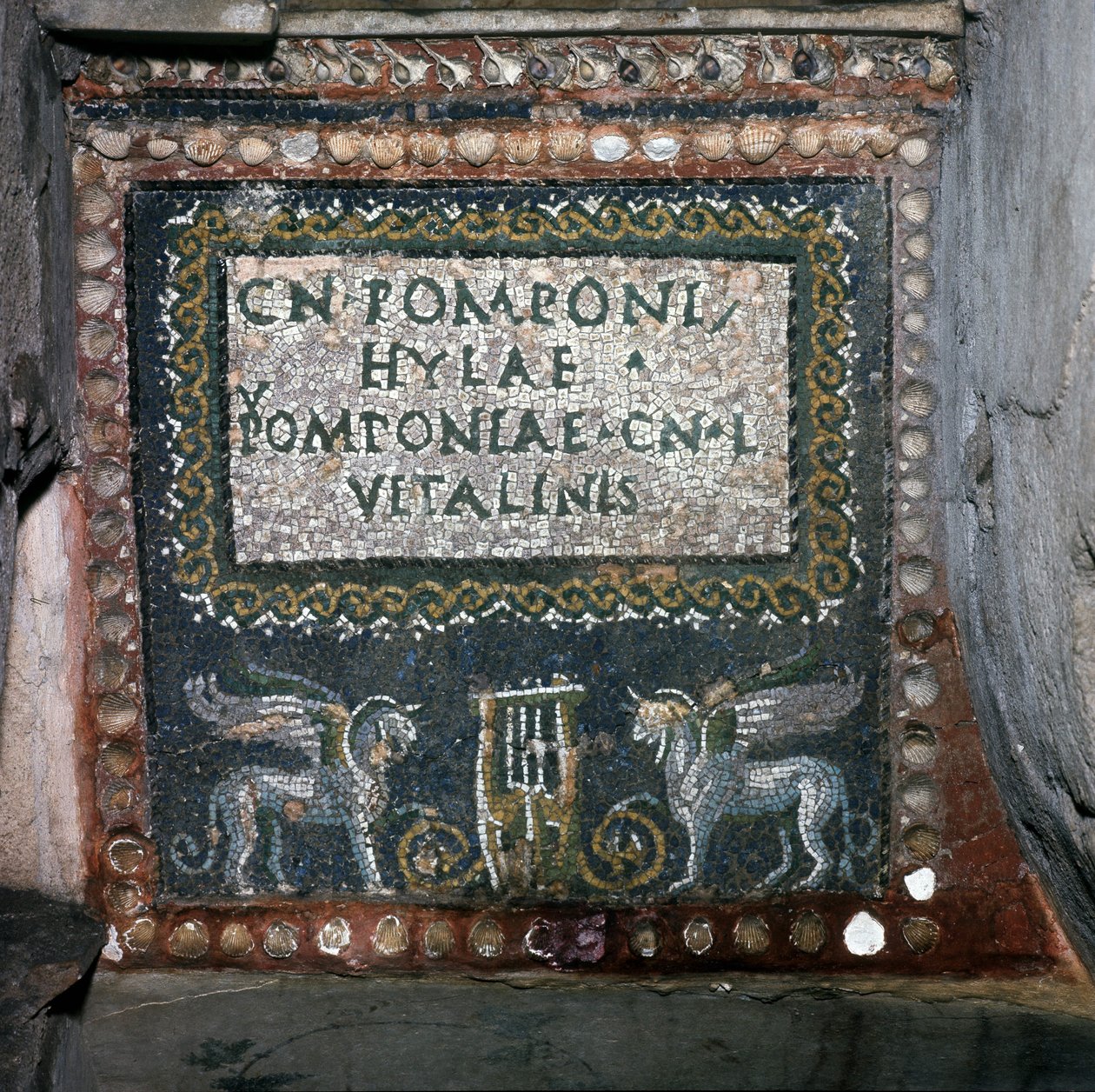 Mosaico de la Tumba de Pomponio Hylax, Roma. de Roman