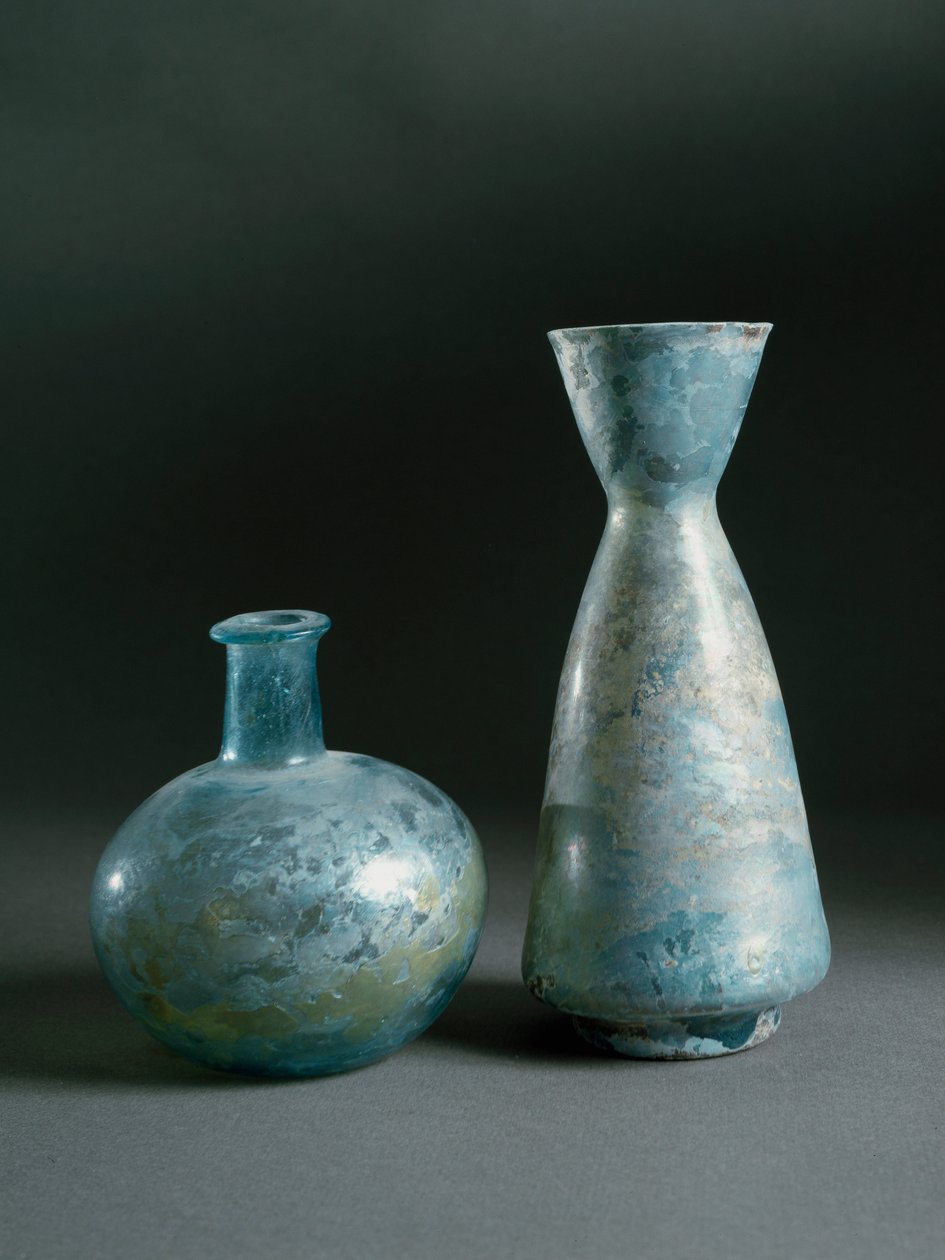 Arte romano: jarrones de vidrio de Ampurias de Roman
