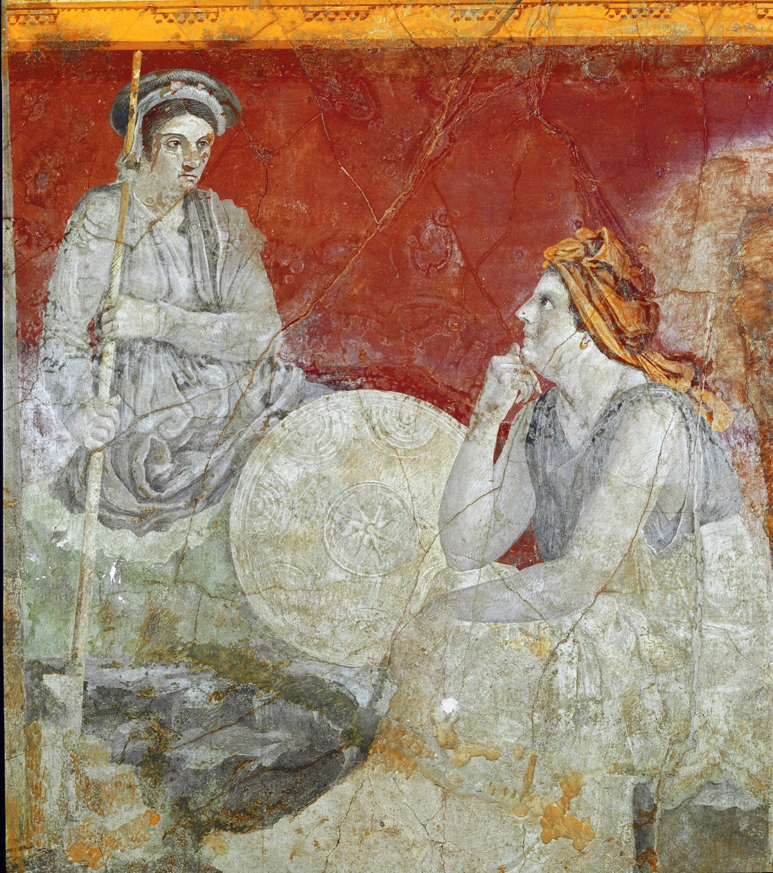 Familia real de Macedonia, detalle (fresco) de Roman