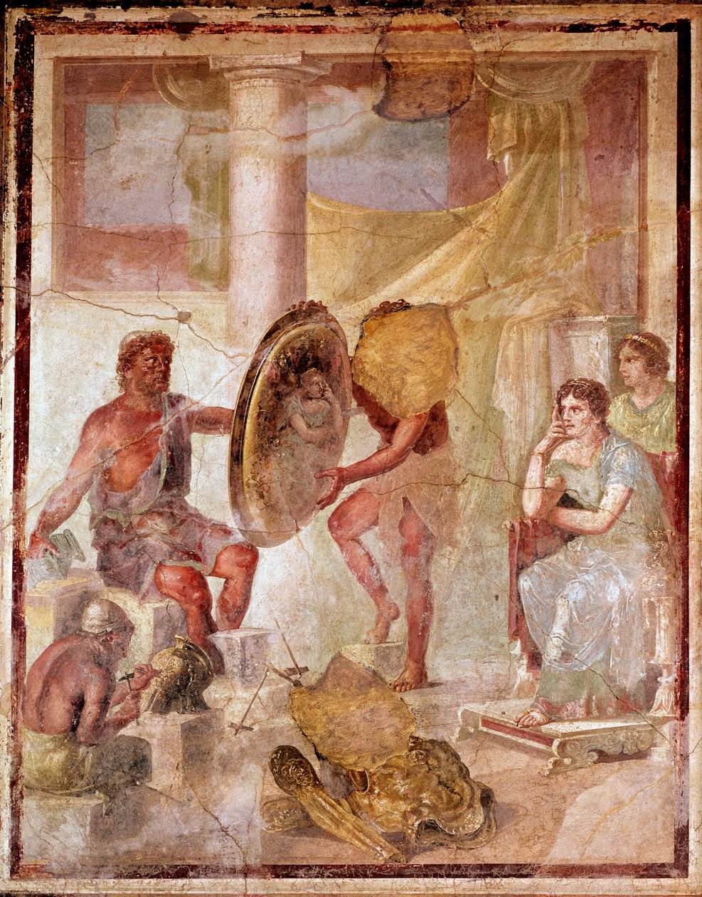 Tetis en la fragua de Vulcano (fresco) de Roman