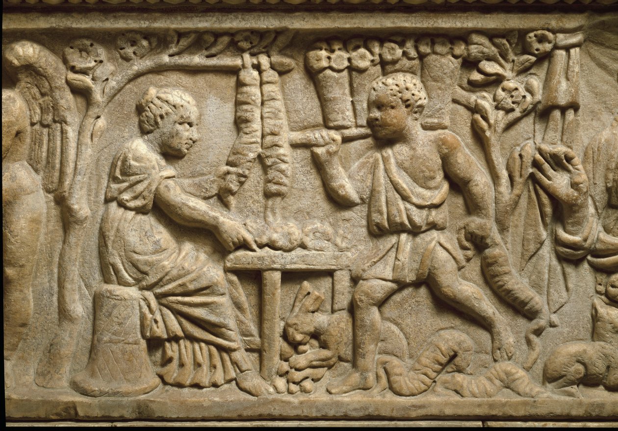 Representación de un fabricante de coronas (relieve) de Roman Roman