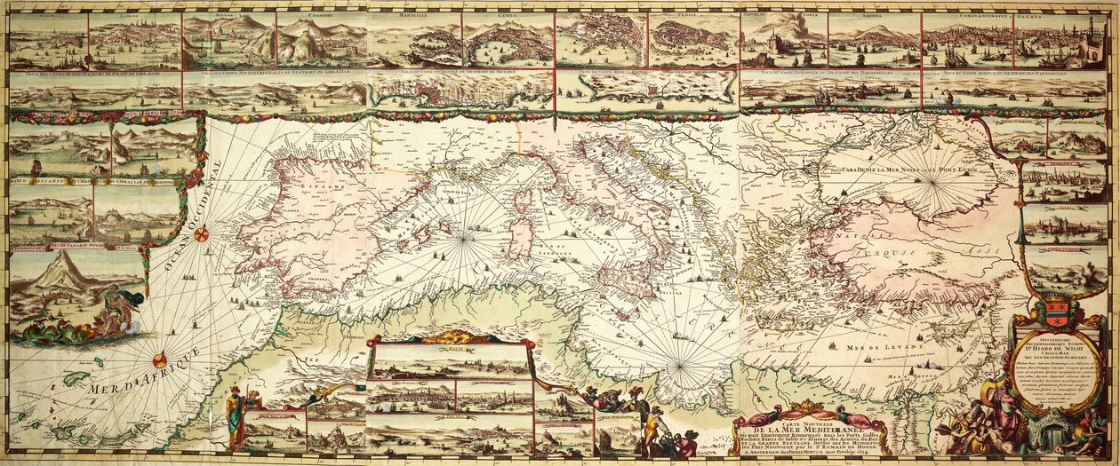 Carta del Mediterráneo de Romeyn de Hooge