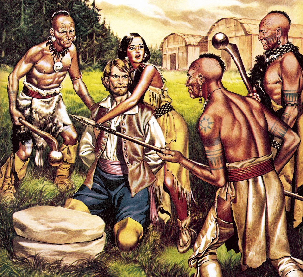 El capitán John Smith y Pocahontas de Ron Embleton