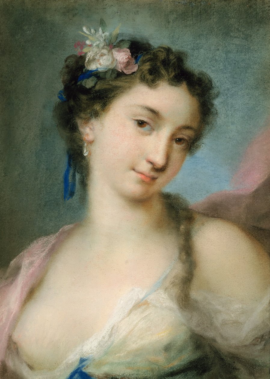 Retrato de una dama como Flora de Rosalba Giovanna Carriera