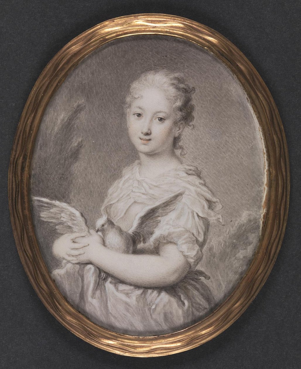 Castidad. Una joven con una paloma de Rosalba Carriera
