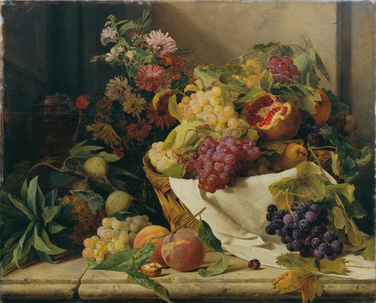 Bodegón con frutas y flores de Rosalia Amon